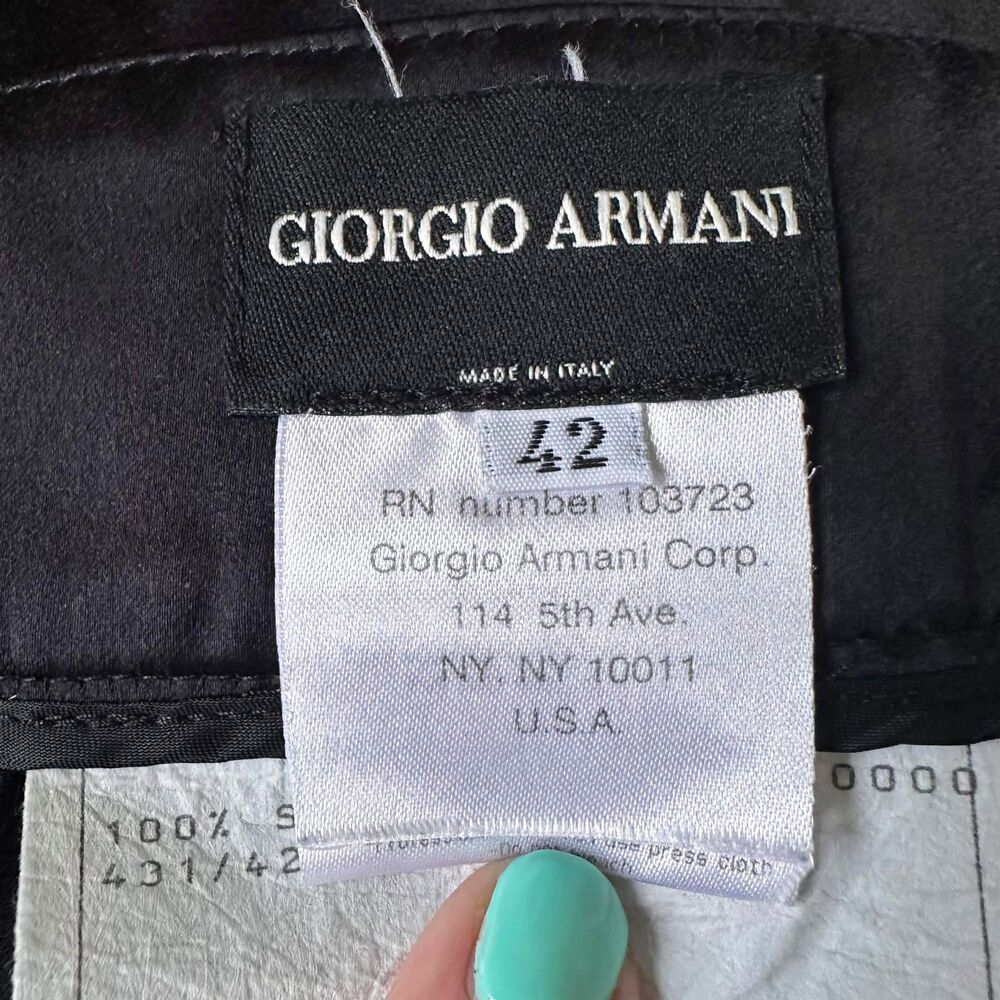 VTG Giorgio Armani Borgo 21 Silk Wide Leg Trousers IT 42 NOS/Deadstock Italy - Picture 2 of 8